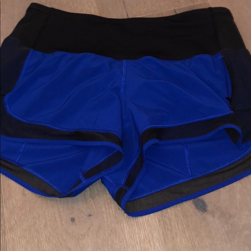 Lululemon Black and Royal Blue Lined Shorts